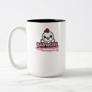 Caneca De Café Em Dois Tons Bebê Menina