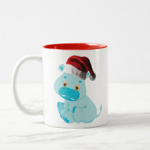 Caneca De Café Em Dois Tons Bebê Natal Hippo