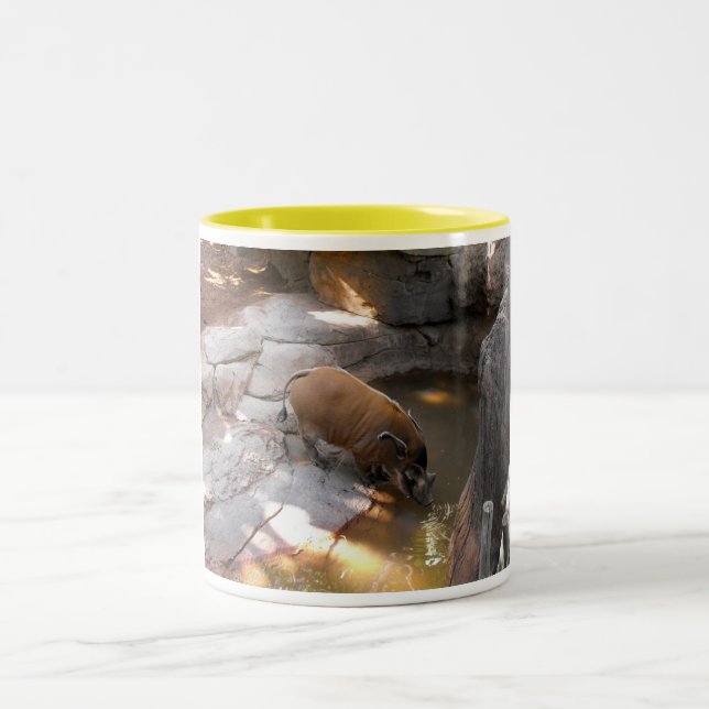 Caneca De Café Em Dois Tons Bebendo de javalis (Centro)