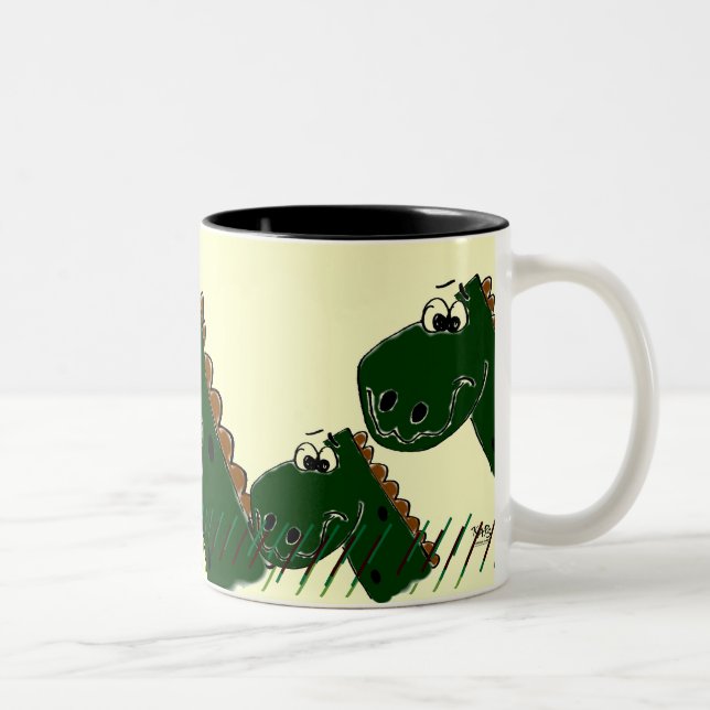 Caneca De Café Em Dois Tons Bebendo Dinasour Mug (Direita)