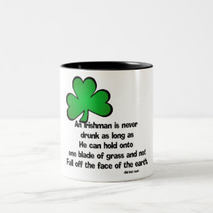 Caneca De Café Em Dois Tons Bebendo irlandês que diz 4 - caneca/caneca de