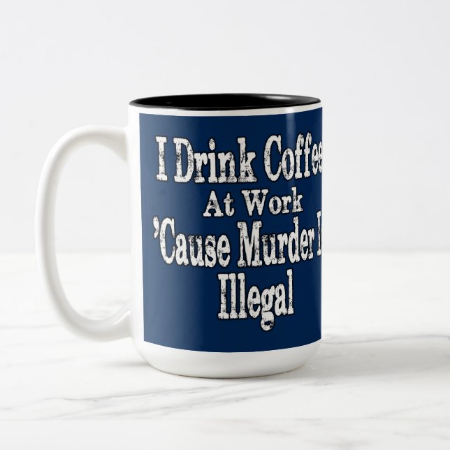 Caneca De Café Em Dois Tons Beber Humor de Café (Esquerda)