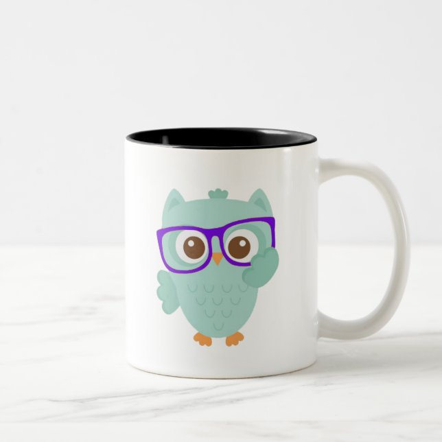 Caneca De Café Em Dois Tons Bebida da coruja ele todo (Direita)
