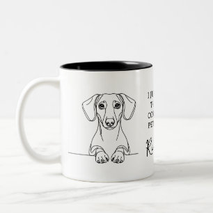 Caneca De Café Em Dois Tons Bebida Divertida Café & Acaricie Meu Cachorro Dach