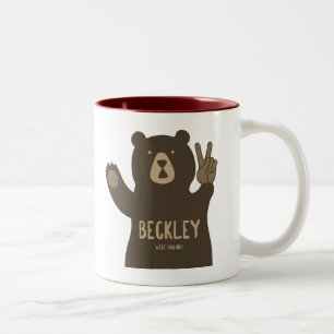 Caneca De Café Em Dois Tons Beckley West Virginia Peace Bear