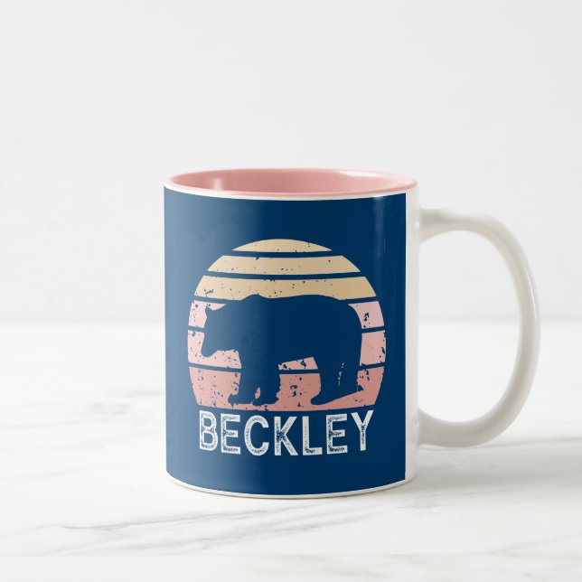 Caneca De Café Em Dois Tons Beckley West Virginia Retro Bear (Direita)