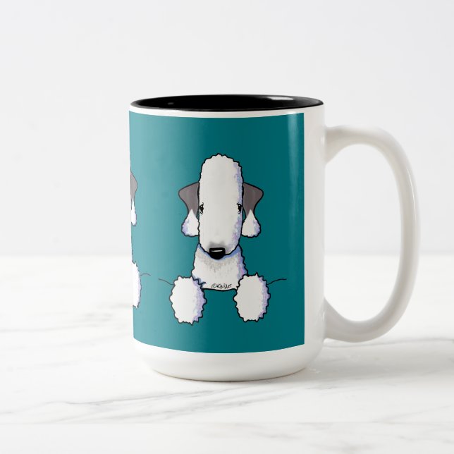 Caneca De Café Em Dois Tons Bedlington Terrier (Direita)