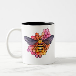 Caneca De Café Em Dois Tons Bee Honeycomb