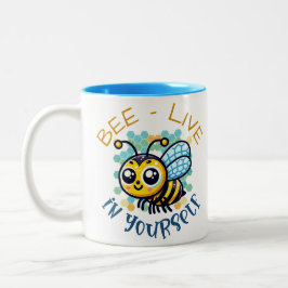 Caneca De Café Em Dois Tons Bee-Live Em Si Mesmo