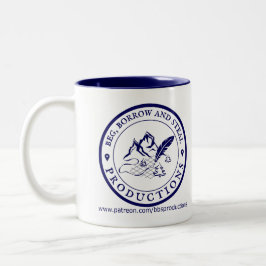 Caneca De Café Em Dois Tons Beg, Borrow e Steal Mug (Azul a Branco)