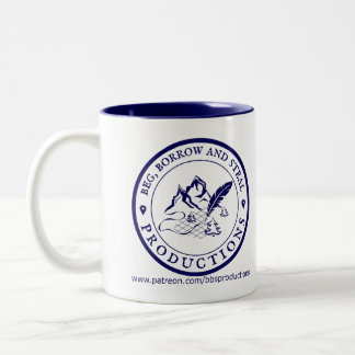 Caneca De Café Em Dois Tons Beg, Borrow e Steal Mug (Azul a Branco)