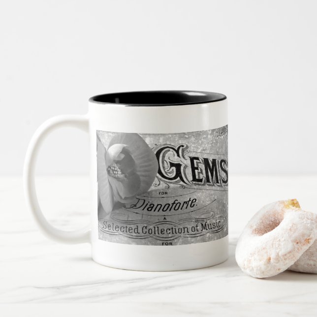 Caneca De Café Em Dois Tons Begonia Gems Pianoforte (Com Donut)