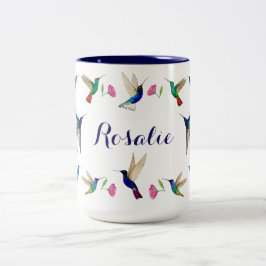 Caneca De Café Em Dois Tons Beija-flores Personalizados