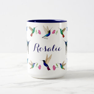 Caneca De Café Em Dois Tons Beija-flores Personalizados