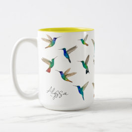 Caneca De Café Em Dois Tons Beija-flores personalizados