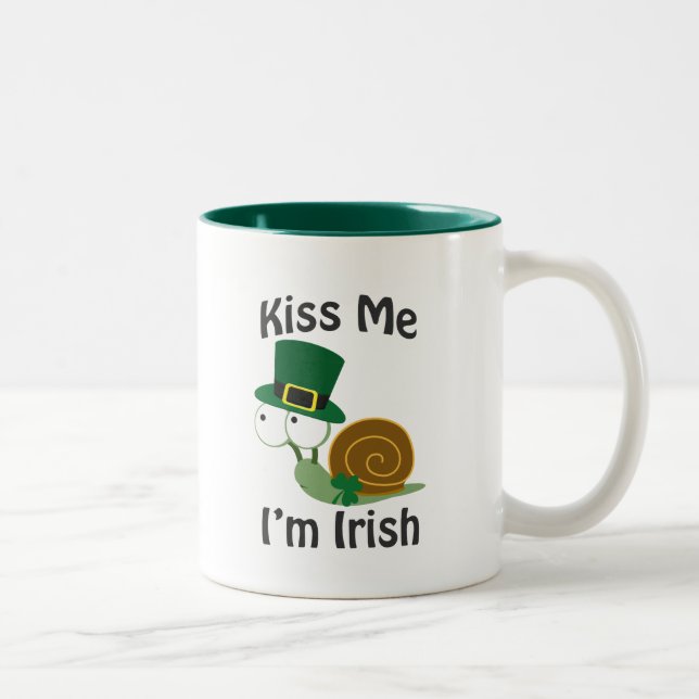 Caneca De Café Em Dois Tons Beije-me, sou irlandês (Direita)