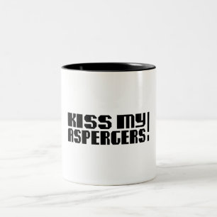 Caneca De Café Em Dois Tons Beije meu Aspergers! (Mês de Awarness do autismo)