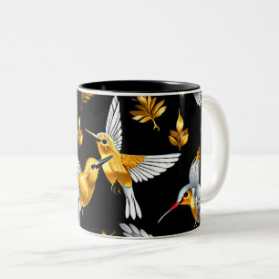 Caneca De Café Em Dois Tons Beijos-Ouro-lindos no café preto de dois tons