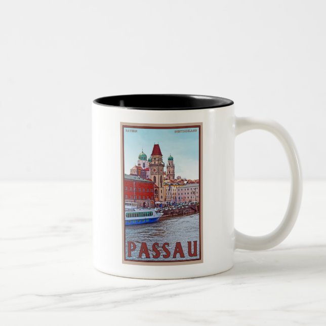Caneca De Café Em Dois Tons Beira-rio de Passau - de Donau (Direita)