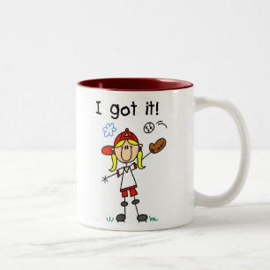 Caneca De Café Em Dois Tons Beisebol Feminino Eu Peguei