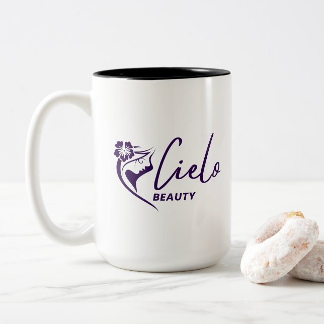 Caneca De Café Em Dois Tons Bela (Com Donut)