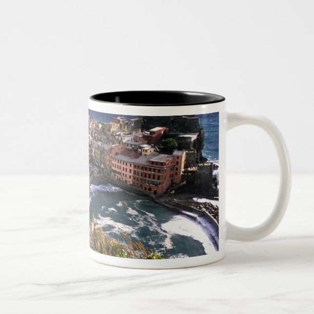 Caneca De Café Em Dois Tons Bela Aldeia de Vernazza em Cinque (Direita)