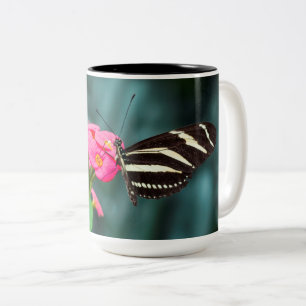 Caneca De Café Em Dois Tons Bela borboleta
