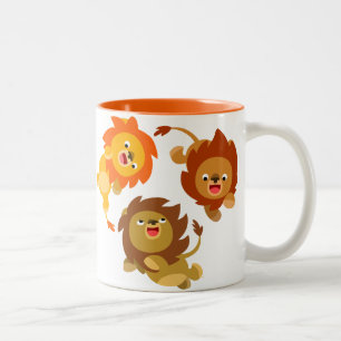 Caneca De Café Em Dois Tons Bela Cartoon Sem Peso Liões Mug