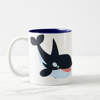 Caneca De Café Em Dois Tons Bela e Feliz Cartoon, Matadora de Baleia