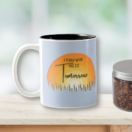 Caneca De Café Em Dois Tons Bela Fé Sunrise Eu Sei Quem Detém Amanhã
