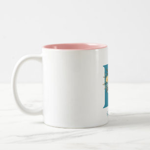Caneca De Café Em Dois Tons Bela flor - Mugu alfabético