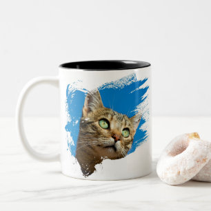 Caneca De Café Em Dois Tons Bela Kitten