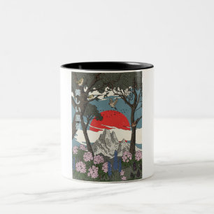 Caneca De Café Em Dois Tons Bela Paisagem Japonesa