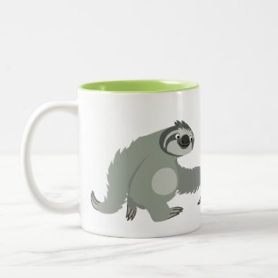 Caneca De Café Em Dois Tons Bela peça de cartoon à pressa