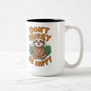 Caneca De Café Em Dois Tons Bela preguiça Não se apresse a ser feliz