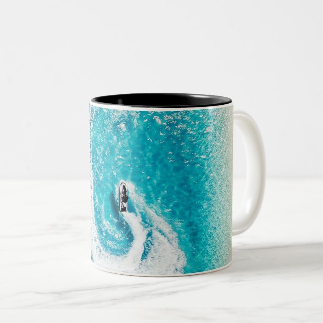 Caneca De Café Em Dois Tons Belas Criaturas do Oceano (Frente Esquerda)