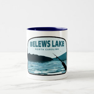 Caneca De Café Em Dois Tons Belews Lake Carolina do Norte: Rod de Pesca