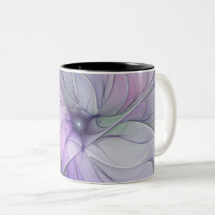 Caneca De Café Em Dois Tons Beleza Deslumbrante Arte Fractal Abstrata Moderna