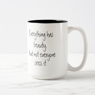 Caneca De Café Em Dois Tons Beleza inspirador do copo de café das citações que