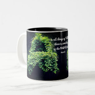 Caneca De Café Em Dois Tons Beleza na Natureza Vinha Citação Inspirativa  