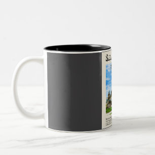 Caneca De Café Em Dois Tons Belfast Vintage Watercolor Viagem