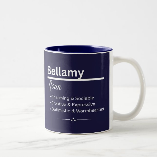 Caneca De Café Em Dois Tons Bellamy Personalized Name Coffee Mug (Direita)