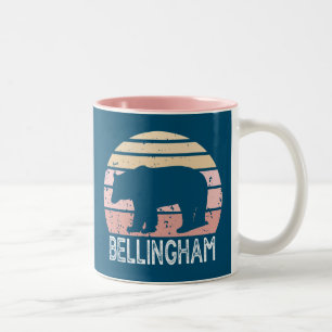 Caneca De Café Em Dois Tons Bellingham Washington Retro Bear