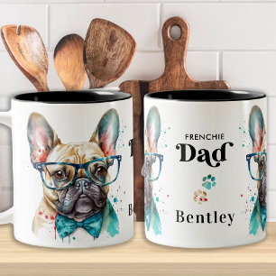 Caneca De Café Em Dois Tons Belo Bulldog Francês Personalizado Pai de Cachorro