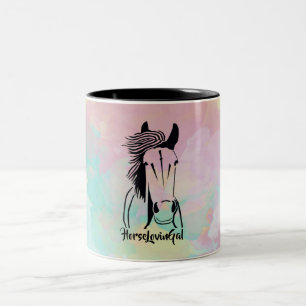 Caneca De Café Em Dois Tons Belo Cavalo Artístico Adorando Gal Mug