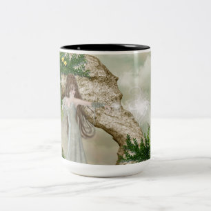 Caneca De Café Em Dois Tons Belo Design de Fantasia Elven Magic