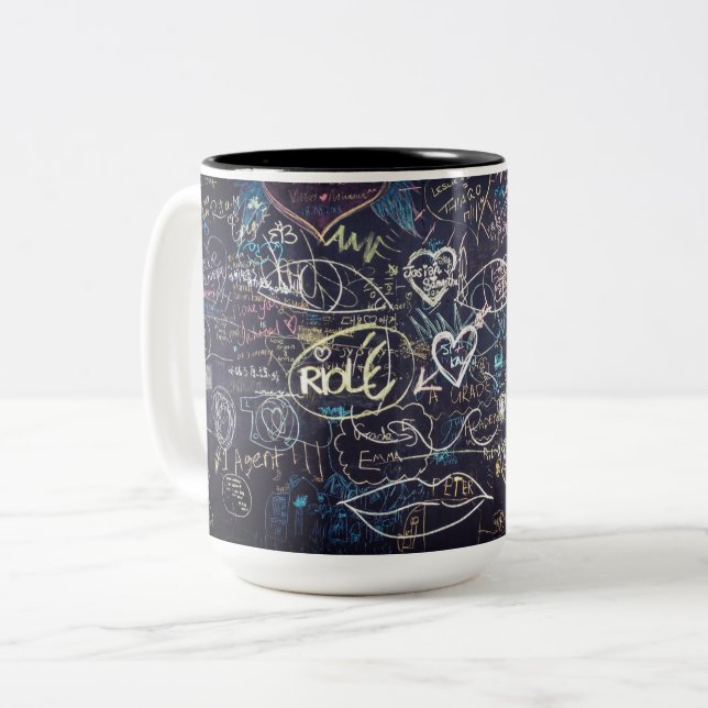 Caneca De Café Em Dois Tons Belo grafite (Frente Esquerda)
