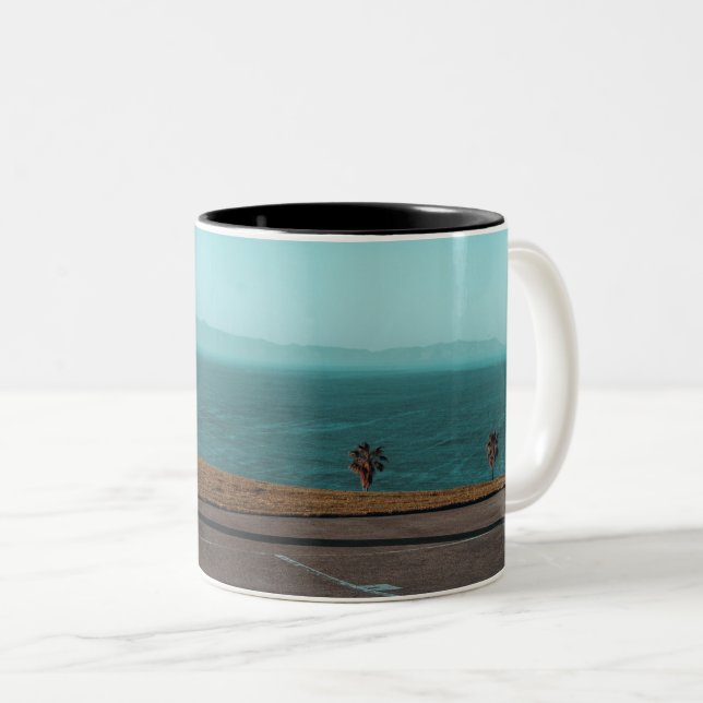 Caneca De Café Em Dois Tons Belo Hoop de Basquete (Frente Esquerda)
