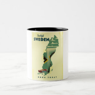 Caneca De Café Em Dois Tons Belo poster de viagens Suecia