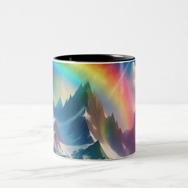 Caneca De Café Em Dois Tons Belo Rainbow Fantasy Realm (Centro)